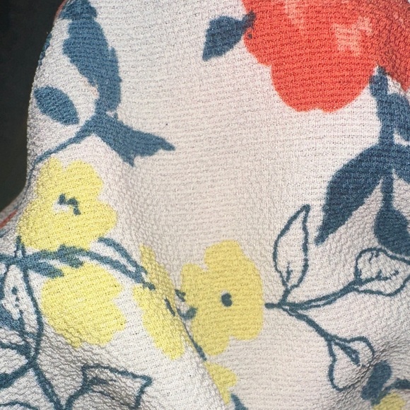 City Studio Floral Strappy Dress in Orange and Cream - Picture 4 of 4